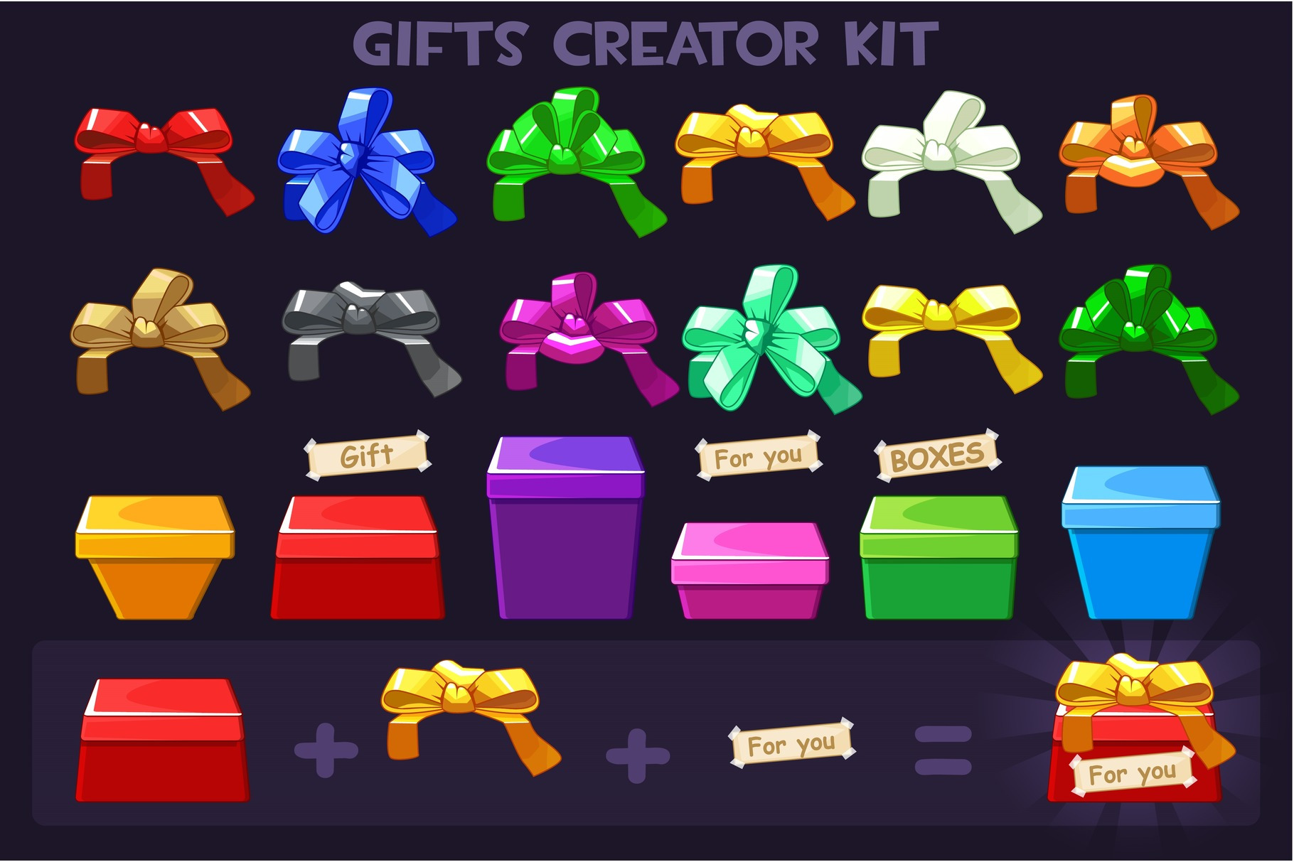 Cute kit different creator Gifs Box, an Object Graphic by BabySofja