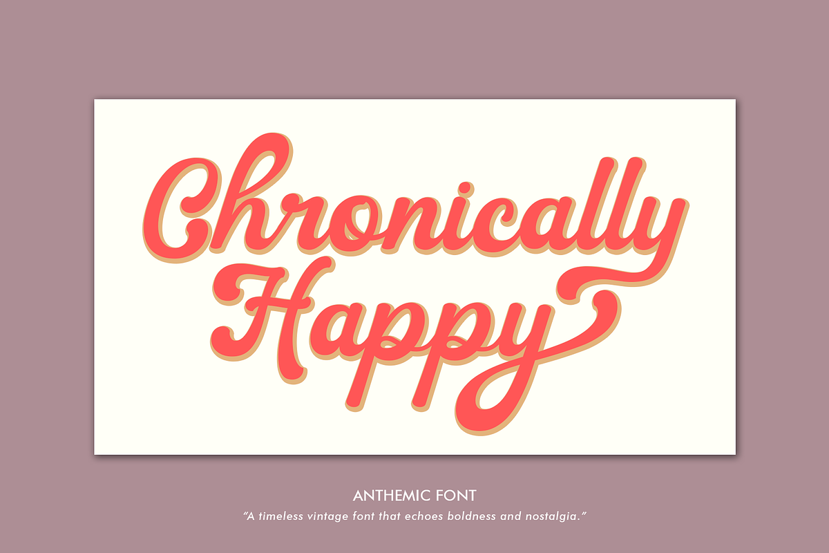 Anthemic! Bold Retro Font!, a Script Font by deadlock studio (Photo 3 of 10)