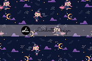 Cute witch seamless pattern, a Pattern Graphic by lindoet23 (Thumbnail 1 of 3)