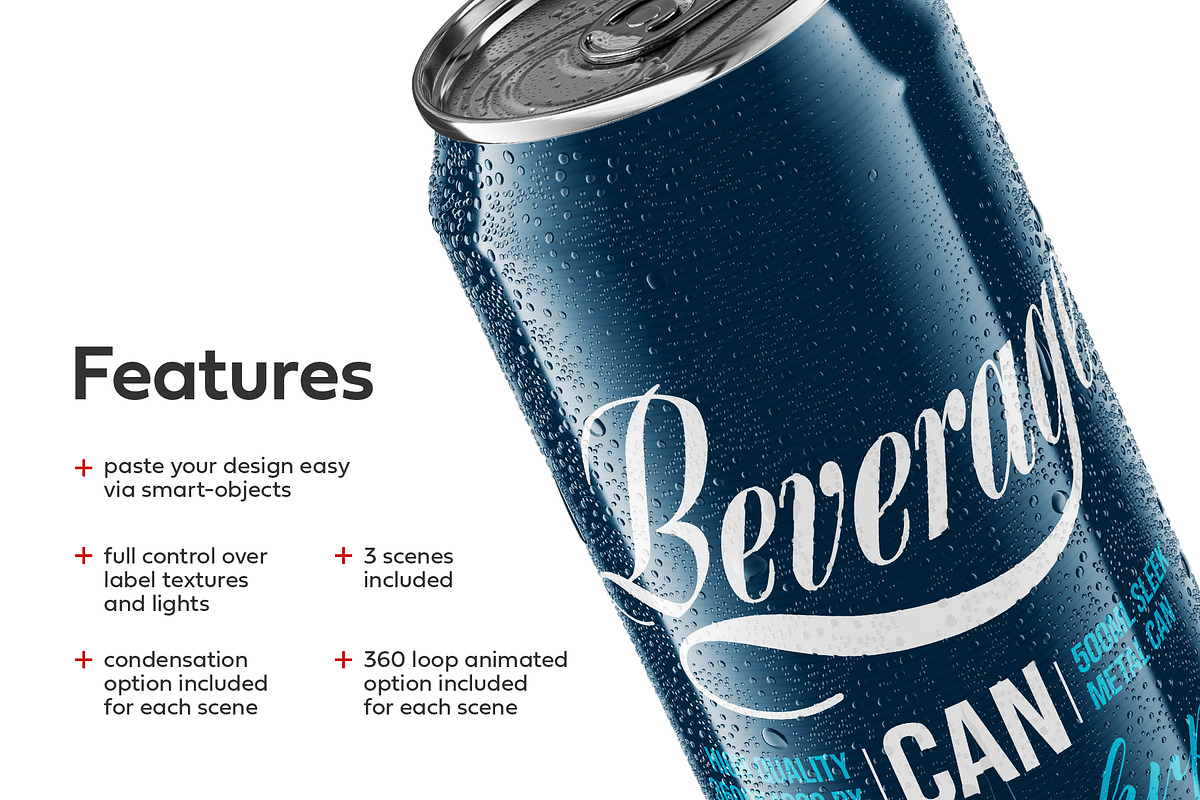 500ml Classic Can Mockup | ANIMATED, a Packaging Mockup by AY Mock-Ups (Photo 6 of 15)