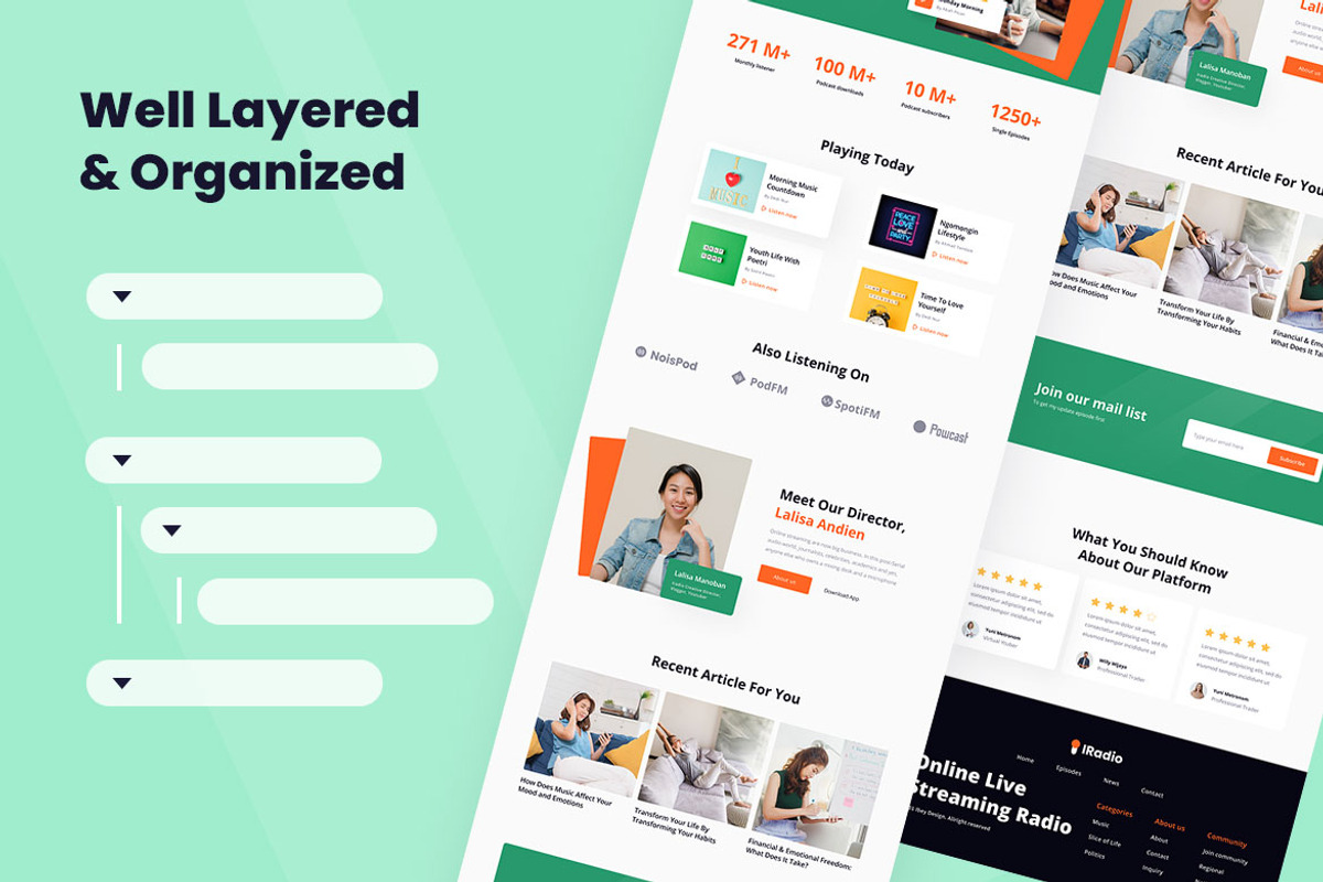 Radio Station Web Design, a Wireframe Template by INSPR STD (Photo 4 of 6)