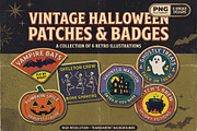 Halloween Vintage Patch Badge PNG, an Object Graphic by NH graphic (Thumbnail 1 of 3)