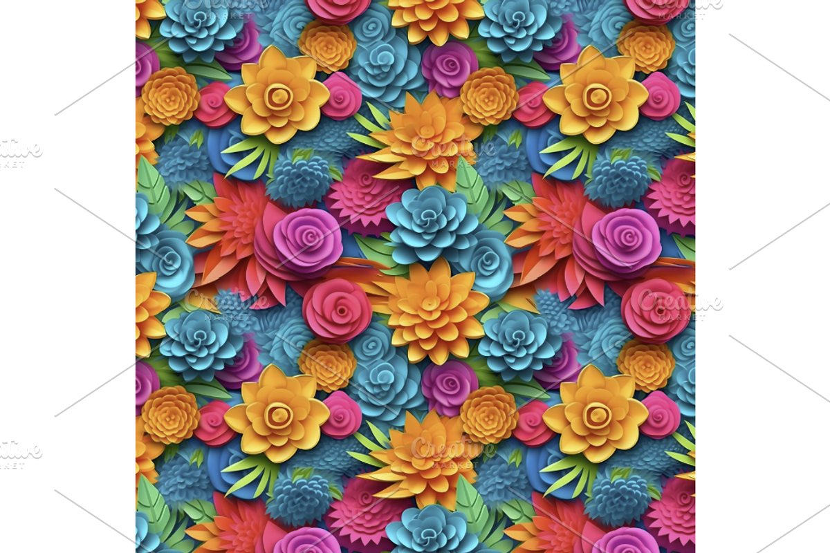 3D Seamless Floral Backgrounds, a Plants & Tree 3D Model by RobinElkthunder (Photo 7 of 10)