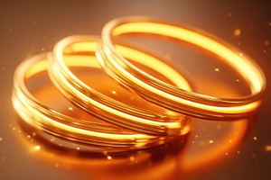 Elegant golden rings with glowing effect, an Abstract Photo by AlyaAnd