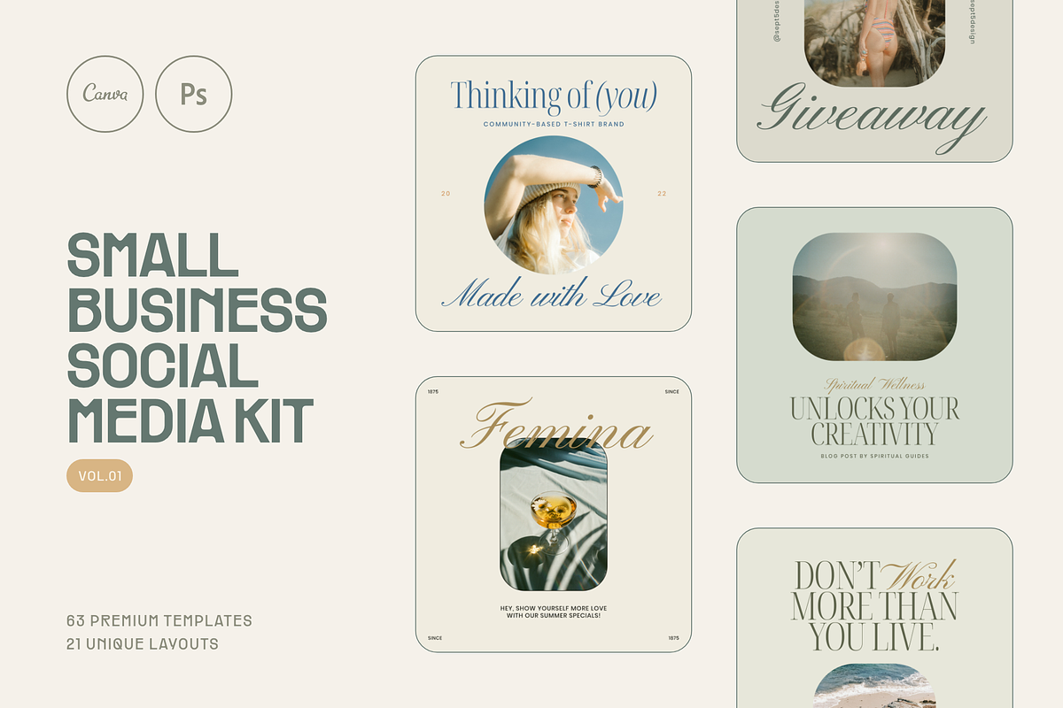 Small Business Social Media CANVA+PS, a Social Media Template by September 5th (Photo 1 of 24)