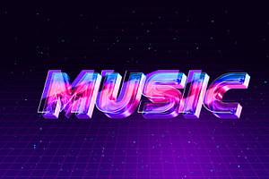 Music editable text effect PSD