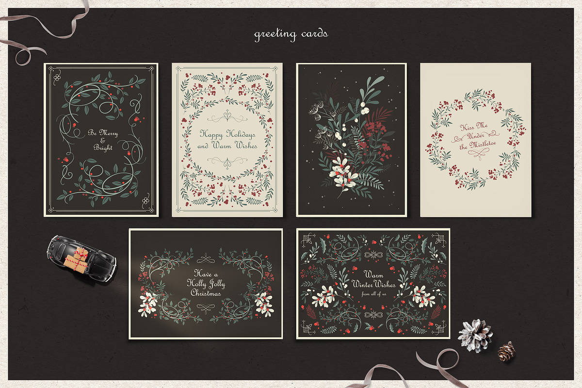 Winter Foliage Christmas Collection, a Decorative Illustration by Elena Paletskaya (Photo 7 of 8)