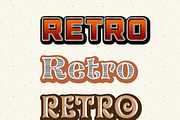 Photoshop Retro Text Styles, a Layer Style Add-On by Graphicsfuel (Thumbnail 2 of 2)