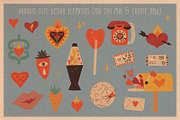 Retro Valentine clipart and graphics, a Decorative Illustration by Paper Cherry (Thumbnail 3 of 23)