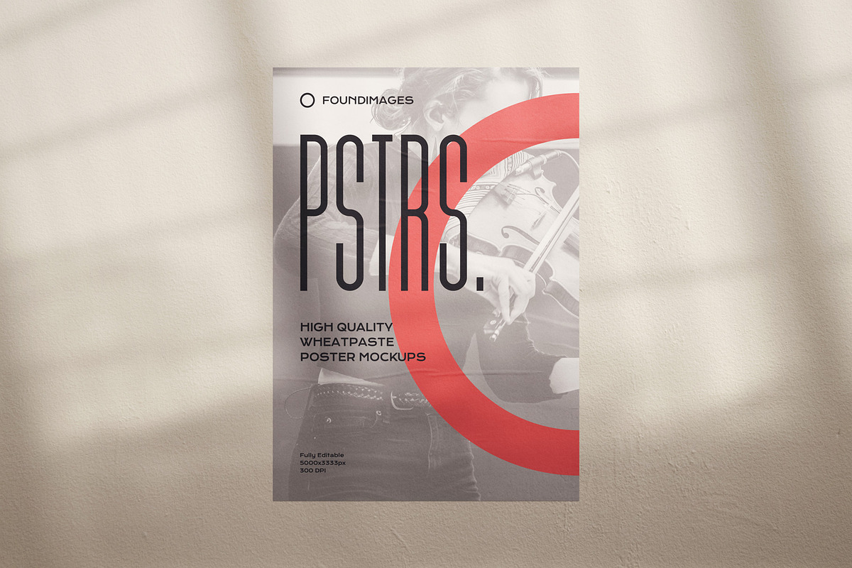 50 poster mockup bundle glued paper, an Advertising Mockup by FoundImages (Photo 10 of 55)