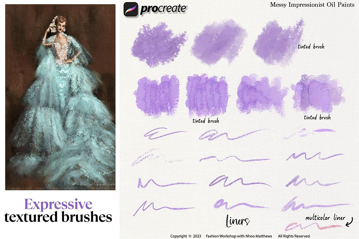Procreate Impressionist Oil Brushes, a Brush Add-On by Fashion Workshop Bkk (Photo 10 of 11)