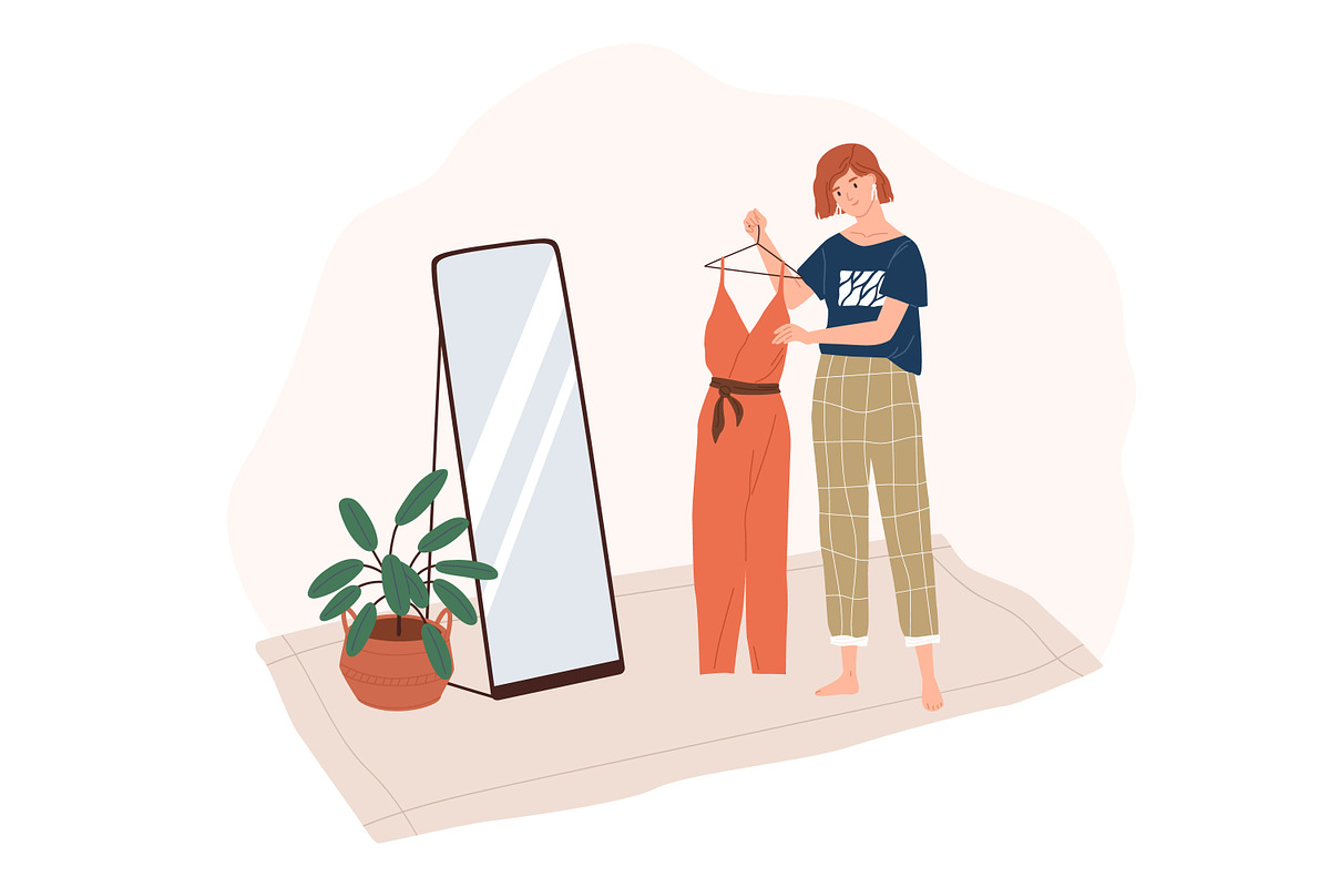 Woman choosing clothes for going out, a Person Illustration by Good Studio (Photo 2 of 3)