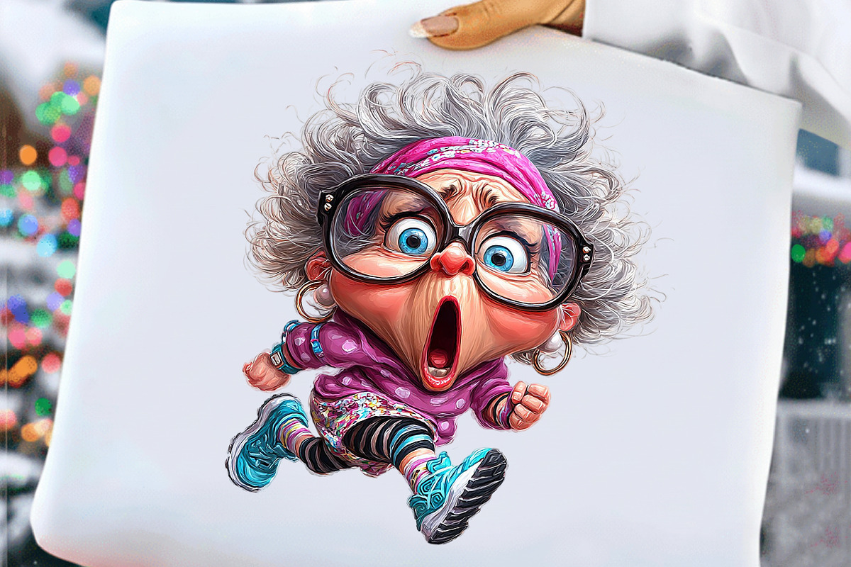 Crazy Old Lady Christmas Sublimation, an Illustration by Craft Nest (Photo 6 of 9)