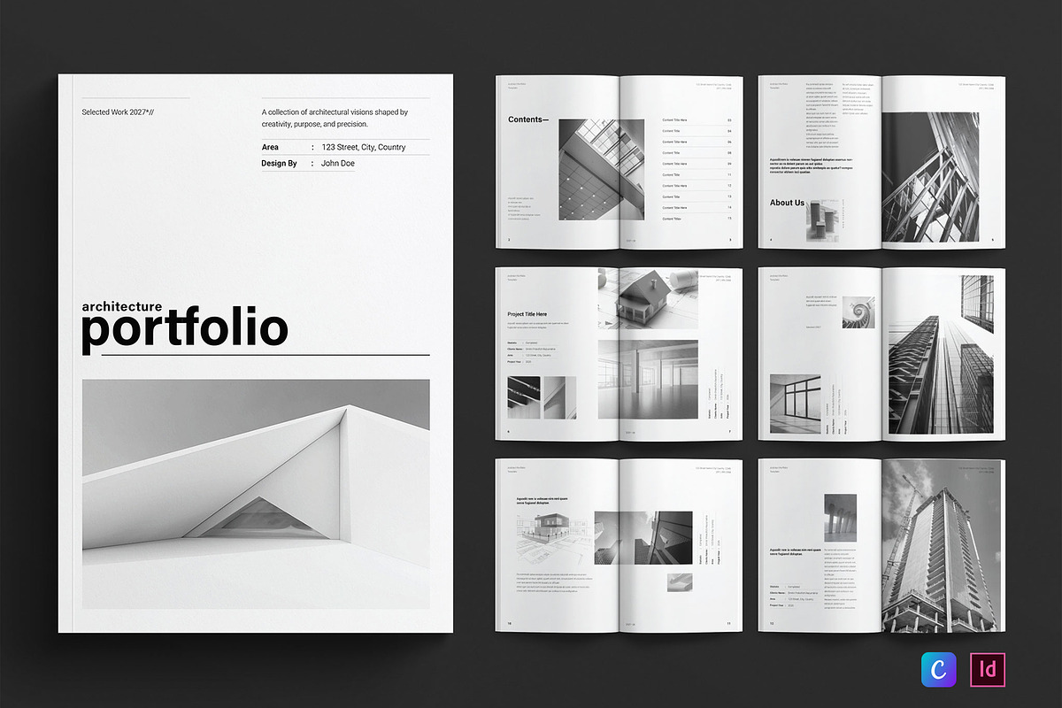 Architecture Portfolio Template, a Brochure Template by E-Type (Photo 1 of 7)