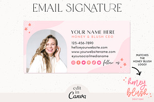 Pink Editable Email Signature Canva