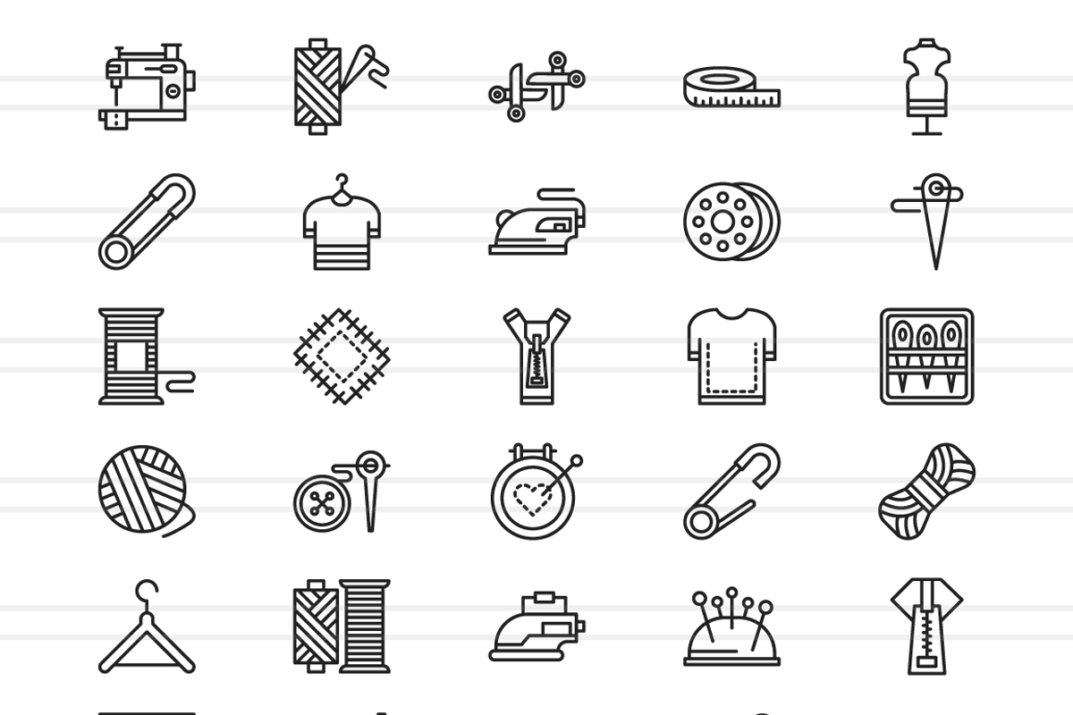 50 Sewing Line Icons, an Icon by IconBunny (Photo 2 of 2)