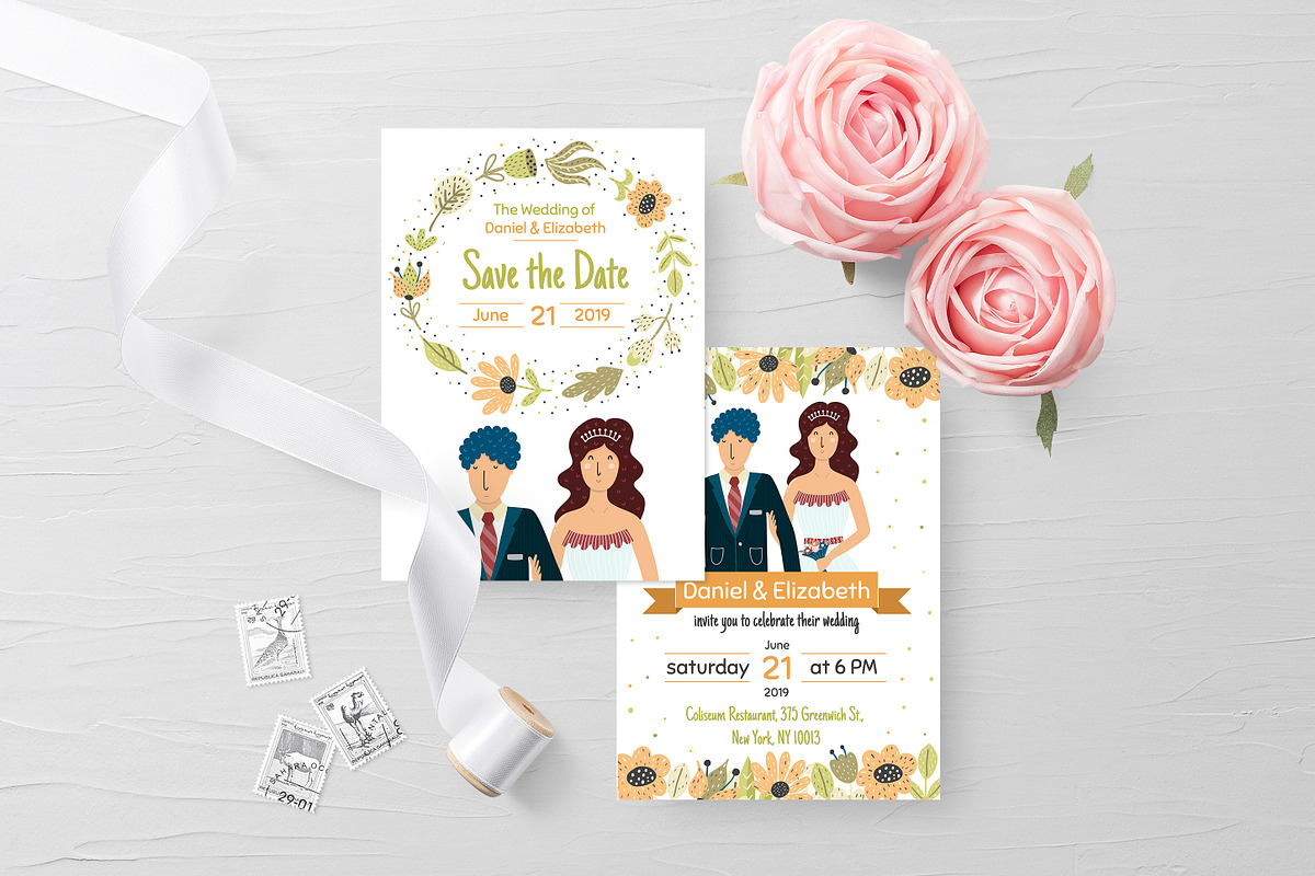 Bride and Groom Invitation Pack, an Invitation Template by Gulnara Sabirova (Photo 7 of 9)