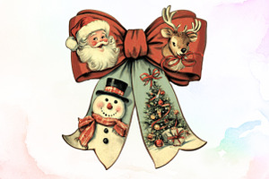 Christmas Coquette Bow PNG, an Illustration by Sublimation Artist