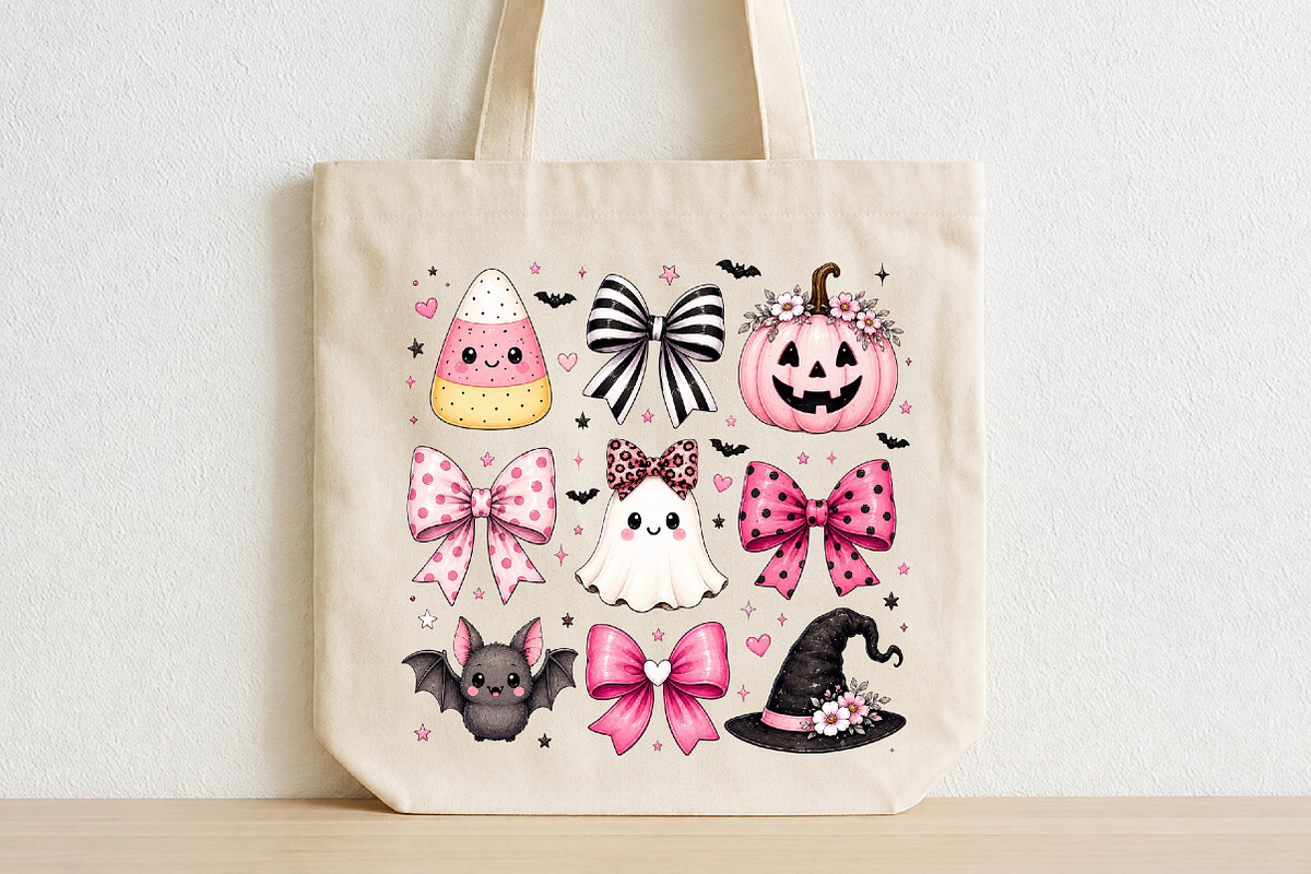 Cute Coquette Halloween Ghost PNG, a Seasonal Illustration by CraftArtStudio (Photo 2 of 4)
