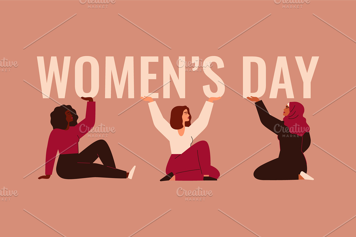 Women's Day Vector Cards, a Person Illustration by Mary Long (Photo 2 of 5)