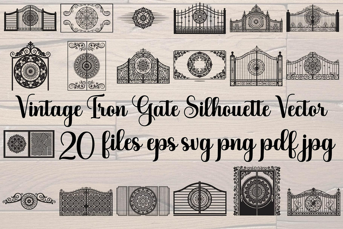 Vintage Iron Gate Bundle, a Decorative Illustration by Designer_Momina (Photo 1 of 21)