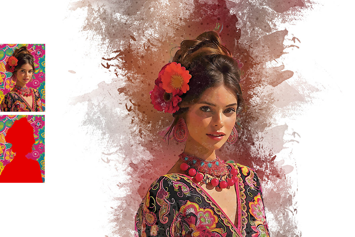Focus Watercolor Art Action, an Action Add-On by Photoshop Action (Photo 8 of 12)