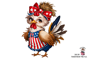 Patriotic Hen PNG Clipart Bundle, a Graphic by Clipart Bloom (Thumbnail 8 of 11)