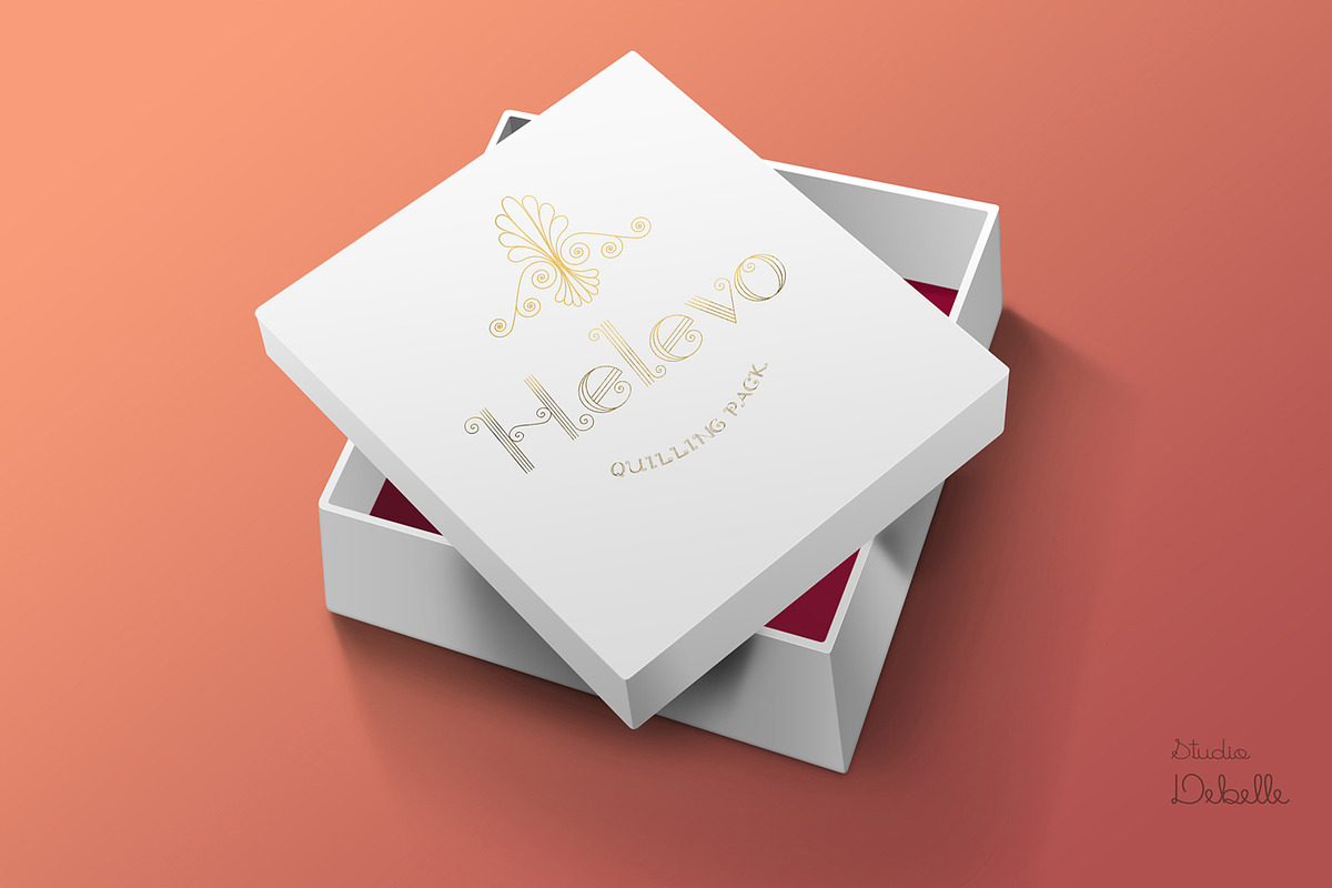 Helevo Quilling Pack font & ornament preview 6