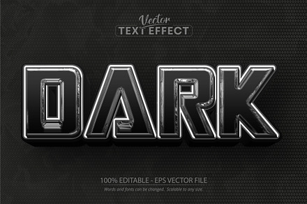 Silver editable text effect, metal, a Brushes & More by designvectx