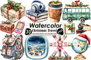 Christmas Travel Clipart, an Illustration by Black Bird Studio (Thumbnail 1 of 6)