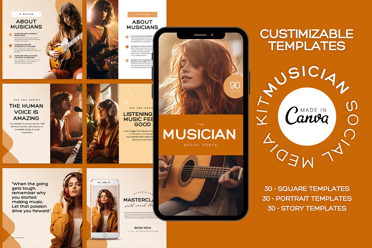 Musician Social Media Templates, a Social Media Template by Ariyah Media (Photo 2 of 3)