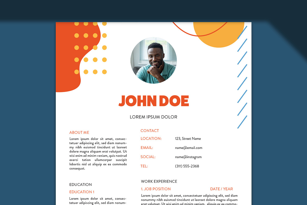 Colourful, Resume with Shape Illustr, a Resume Template by wavebreak (Photo 2 of 2)
