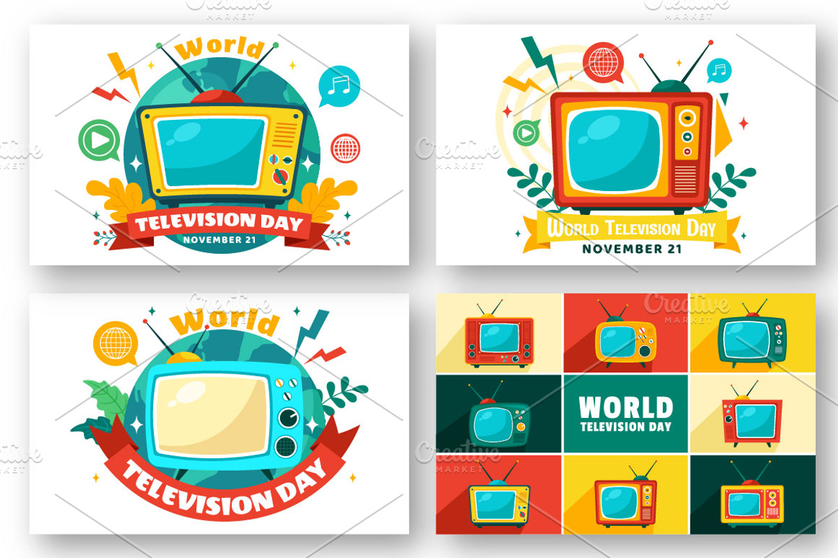 13 World Television Day Illustration, a Technology Illustration by denayunebgt (Photo 3 of 4)