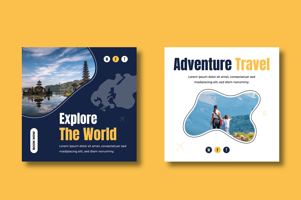 Travel Social Media Post Template, a Social Media Template by MightyDesign (Photo 3 of 8)