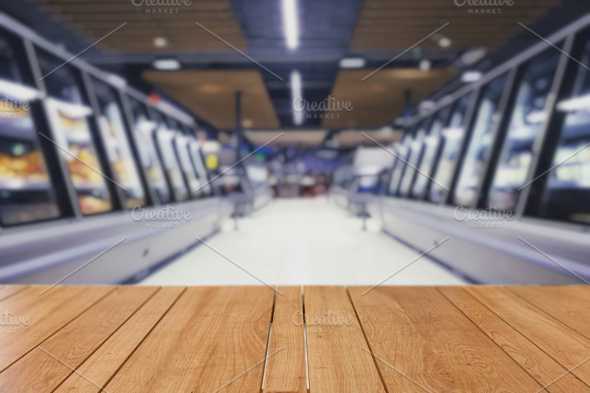 Grocery Store Shelves with Wooden Ta, a Food & Drink Photo by idea_design (Photo 3 of 10)