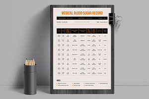 Medical Blood Sugar Record Layout