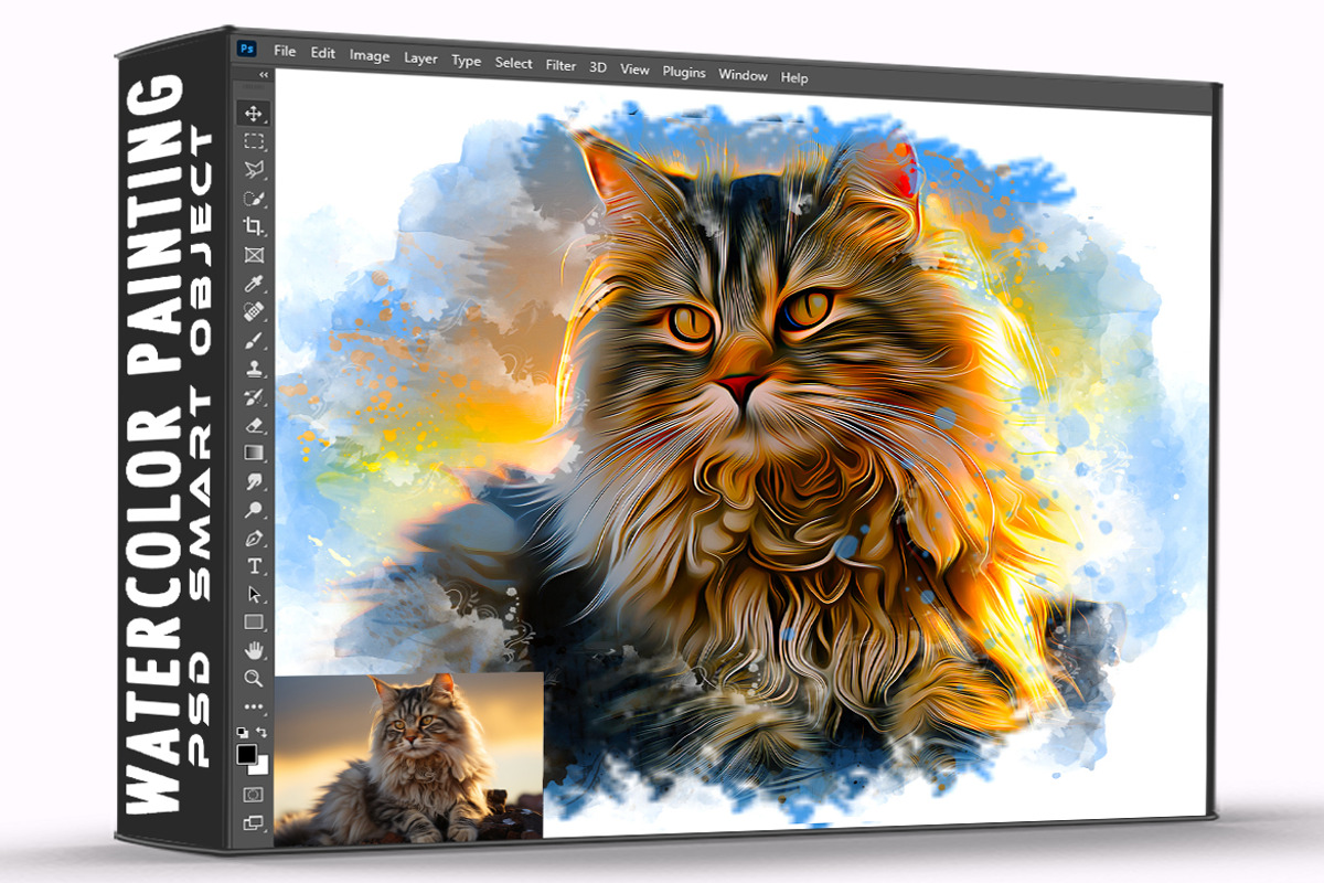 Watercolor Painting Psd Template, a Layer Style Add-On by one-touch (Photo 2 of 5)