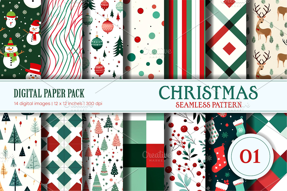 Christmas seamless pattern 01., a Texture Graphic by KENO Mascots (Photo 1 of 3)
