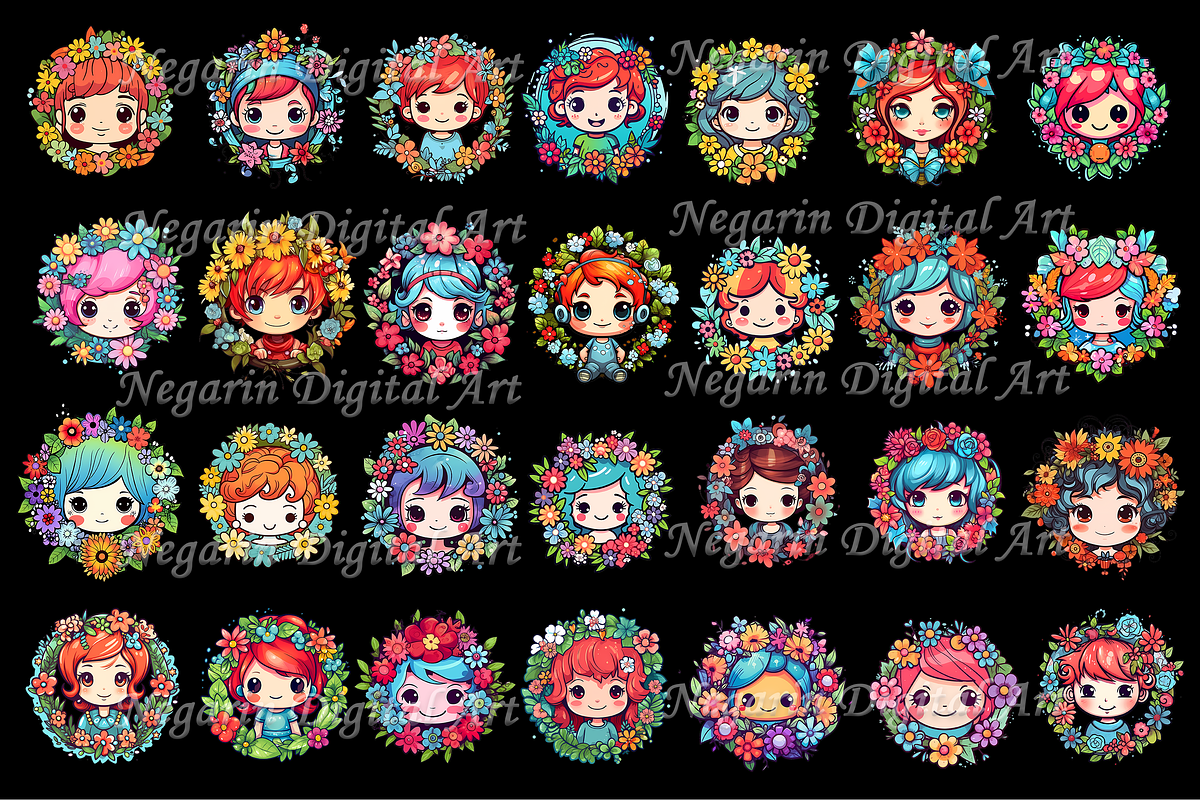 Watercolor Cute Kids Wreath Clipart, an Object Graphic by Negarin Digital Art (Photo 4 of 11)