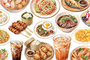 Thai Street Food 35 Clipart Bundle, a Food Illustration by Eyestudio (Thumbnail 2 of 6)