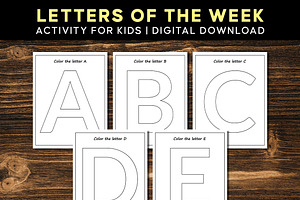 Letters of the Week A to Z Printable, a Print Template by Graphicsnext