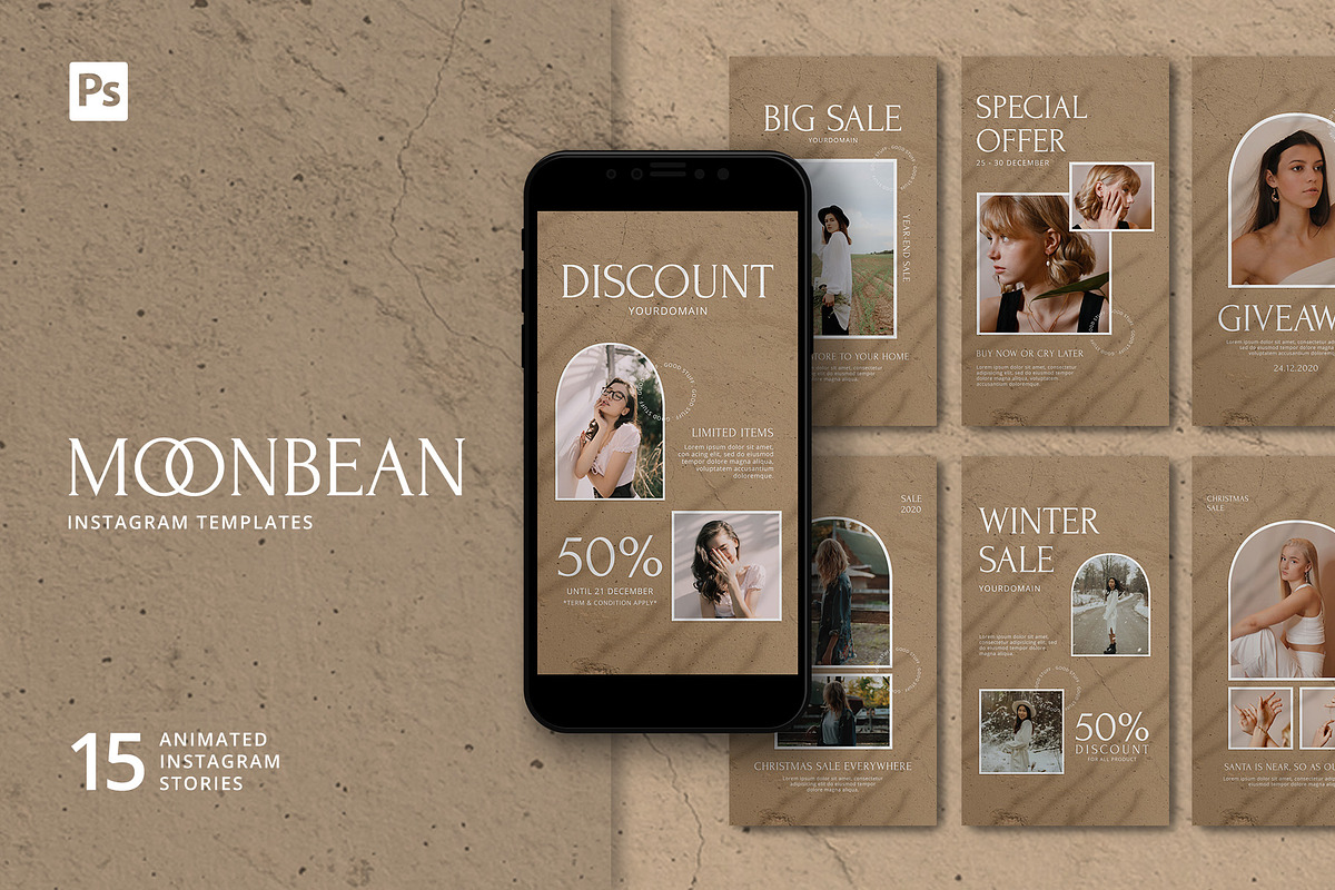 Moonbean - Instagram Templates, a Social Media Template by Rakyu (Photo 1 of 8)