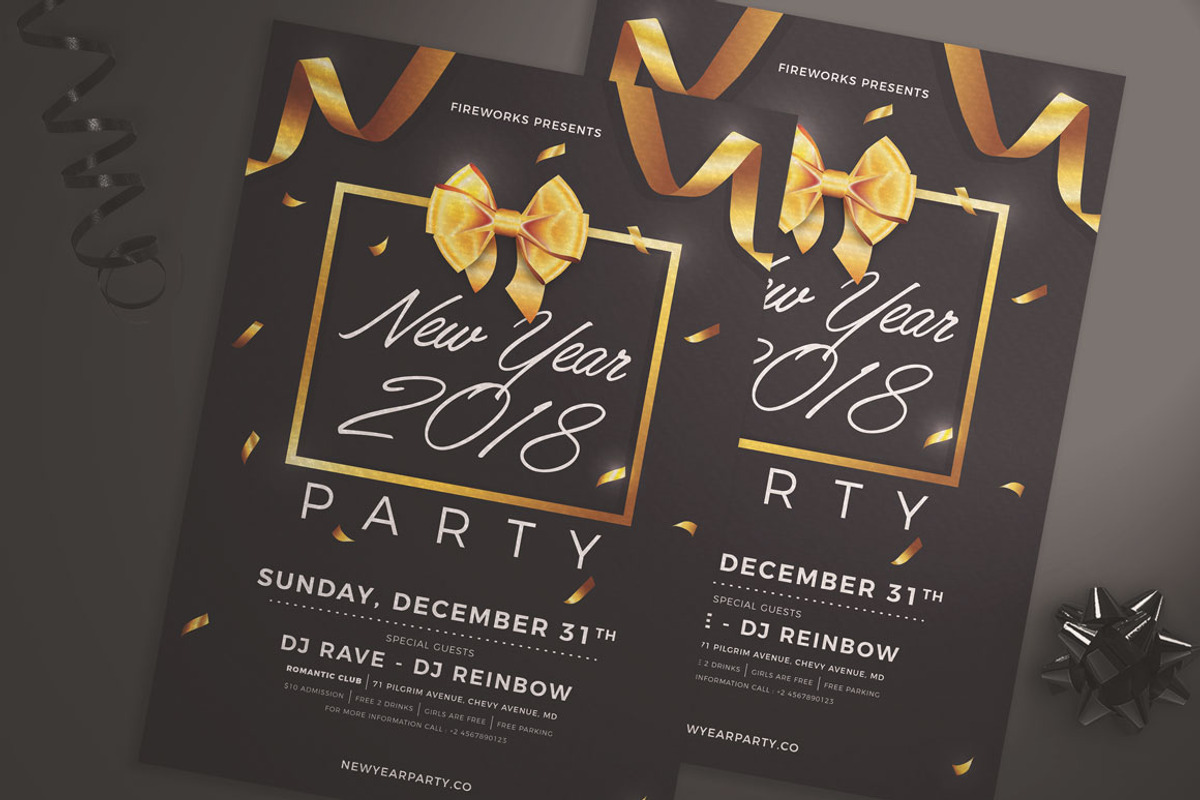 New Year Party Flyer, a Flyer Template by KMZVR.Lab (Photo 2 of 4)