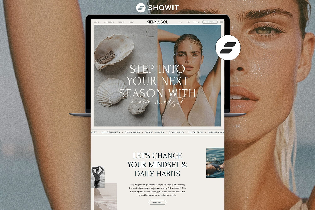 Wellness Coach Showit template, a Websites & App Template by Superhero Design Co. (Photo 1 of 6)