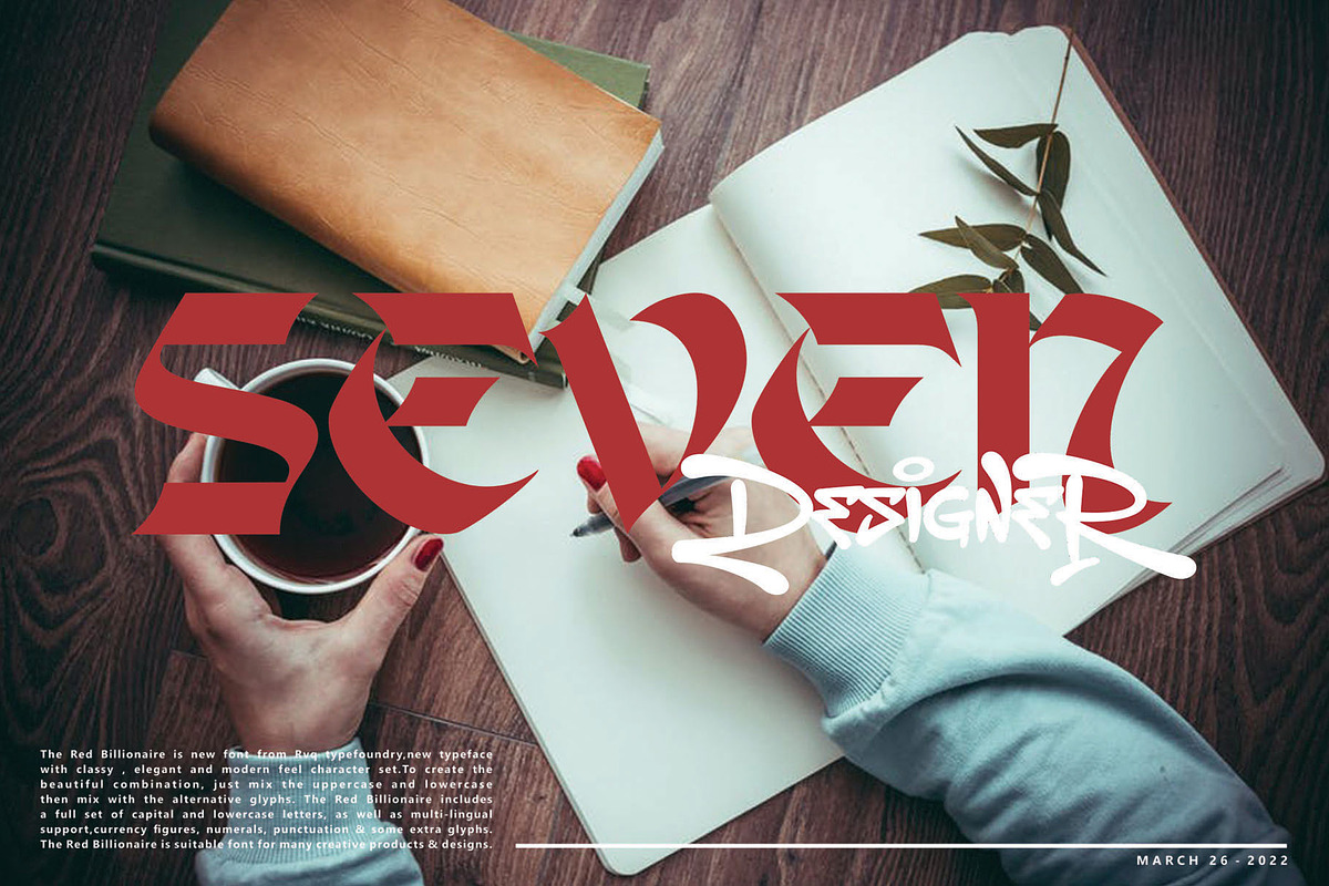 The Red Billionaire (font duo), a Blackletter Font by Rvq Type Foundry (Photo 9 of 9)