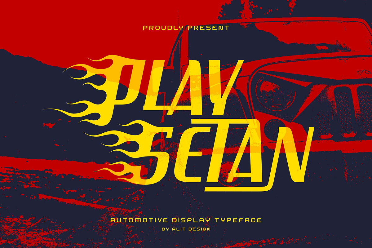 Play Setan Typeface, a Sans Serif Font by alit design (Photo 1 of 15)
