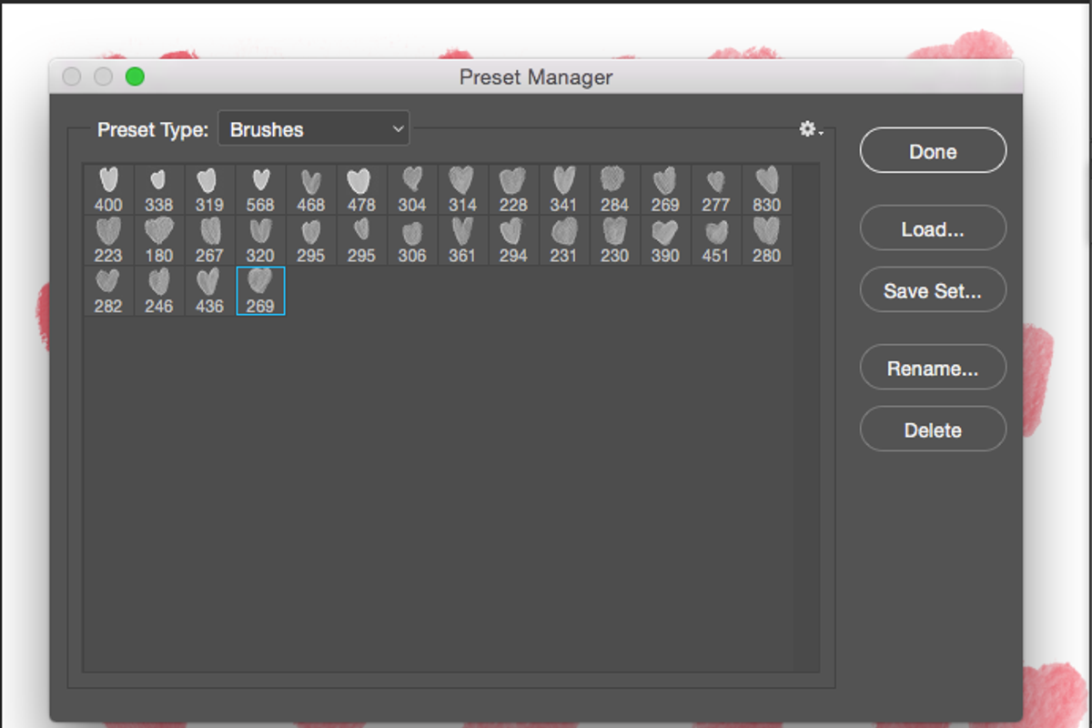 Heart Brushes for Photoshop, a Brush Add-On by PeoGeo Creative (Photo 2 of 3)