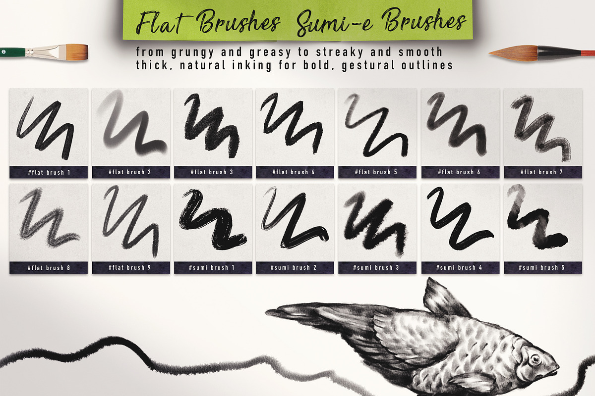 Brush Pack - Ink and Watercolor - PS, a Brush Add-On by ZiziMarket (Photo 4 of 8)