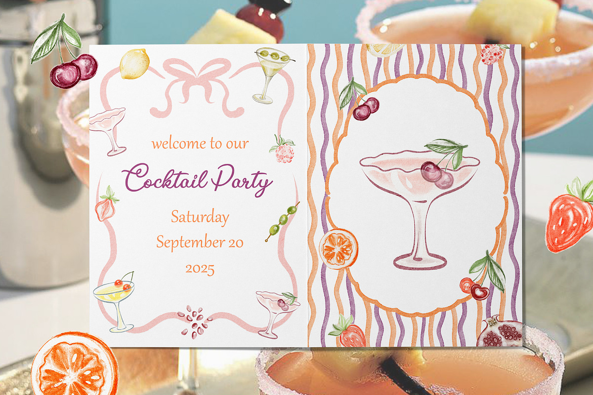 Watercolor Villa Wedding Clipart Set, an Object Illustration by LenArt (Photo 11 of 14)