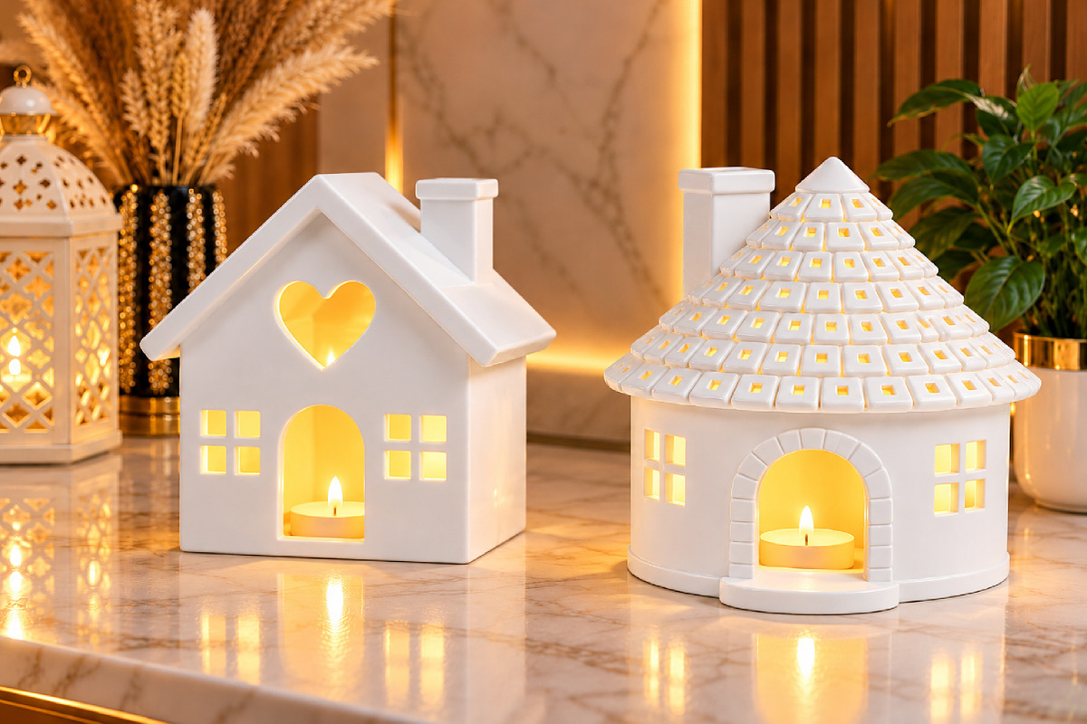 3D Ceramic Tea Light Houses STL, a Scene 3D Model by Layerology (Photo 4 of 4)
